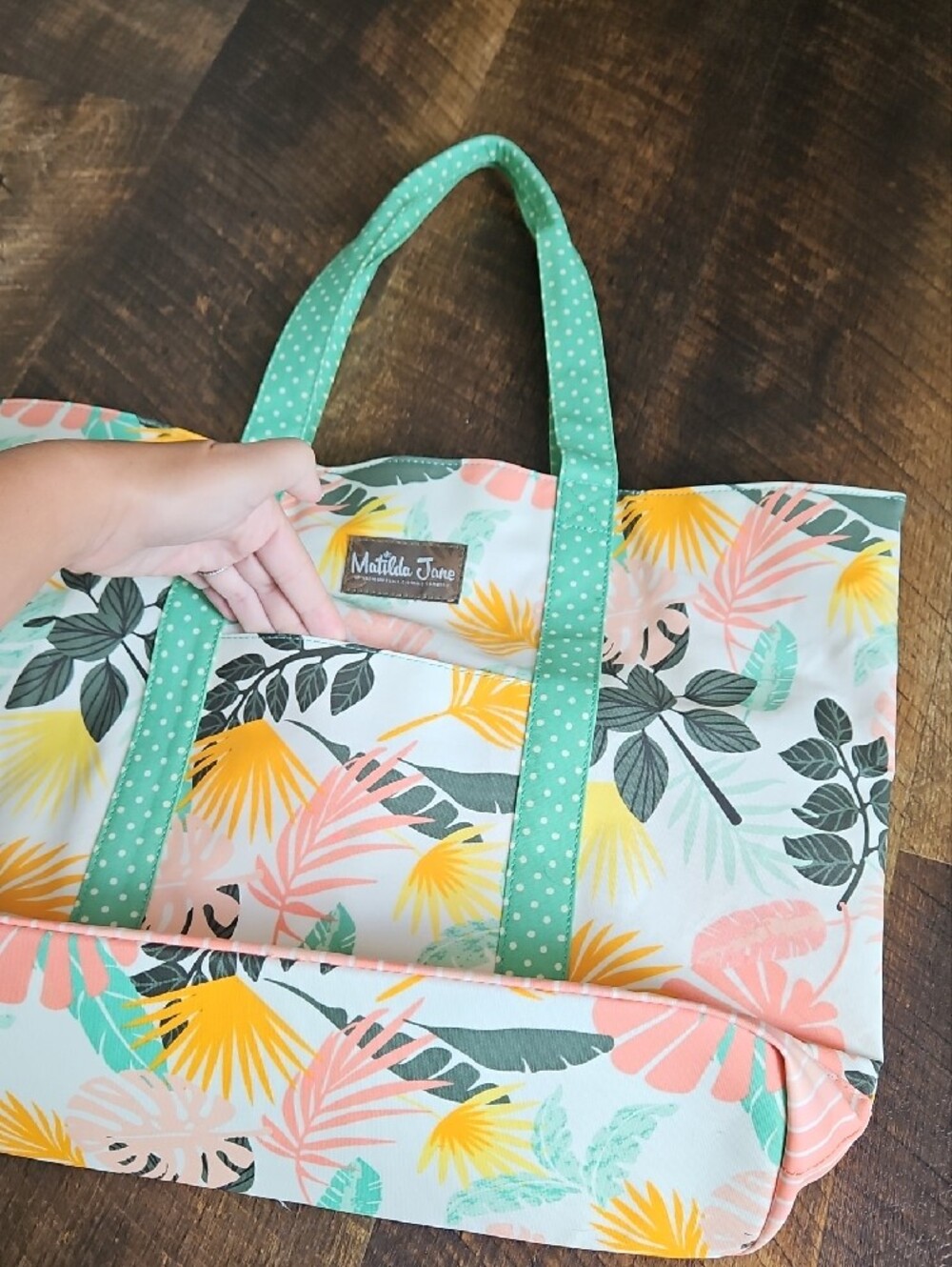 Matilda Jane Coral, Mint & Yellow Tropical Tote - Picture 3 of 6